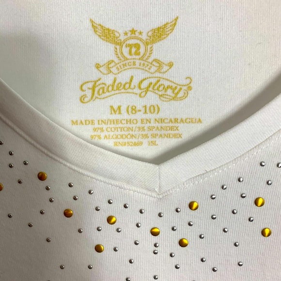 Faded Glory Embellished Long Sleeve Shirt Sz M. - Picture 4 of 5